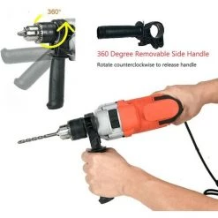 TEETOK Perceuse ¨¤ Percussion Perceuses ¨¤ Percussion 750W 3000 RPM, Fonction Marteau Et Foret, Poign¨¦e Rotative ¨¤ 360¡ã, Jauge De Profondeur, Avec 11pcs Kit D'accessoires -Perceuse Soldes 2022 54726900 4