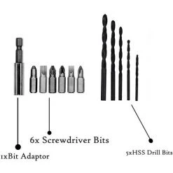 TEETOK Perceuse Visseuse Sans Fil 21V, Visseuse Sans Fil Avce 1 X 1500 MA Batterie Au Lithium, 42N.m, Perceuse Visseuse ¨¤ 2 Vitesses Avce 12 Pcs Accessoires -Perceuse Soldes 2022 54726917 5