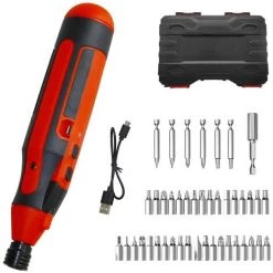 TEETOK Kit De 43 Pi¨¨ces Mini Perceuse Sans Fil Li-ion Rechargeable Ensemble De Tournevis ¨¦lectriques