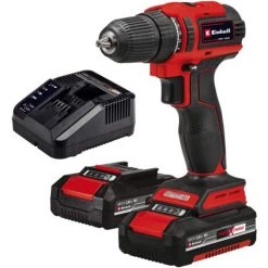 Einhell Perceuse-Visseuse Sans Fil TE-CD 18/40 Li BL (2x2,0 Ah) Power X-Change (18 V, 40 Nm, Li-Ion, Moteur Sans Charbon, Engrenage 2 Vitesses) Livré Avec 2 Batteries 2,0 Ah Et Chargeur