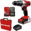 Einhell Perceuse-Visseuse à Percussion Sans Fil TE-CD 18/2 Li-i + 22 Accessoires - Power X-Change (18V, 44 Nm, 20 Positions, Coffret E-Box) Livré Avec Batterie 2,5Ah Et Chargeur