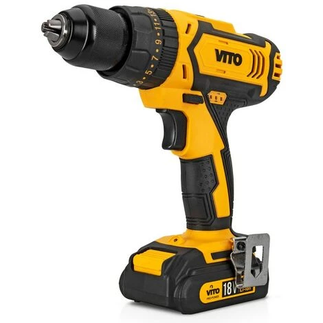 Perceuse Sans Fil 18V 2 Batteries Lithium 2Ah VITO + Chargeur + Coffret De Vissage 32 Pièces 4 Perceuse Sans Fil 18V 2 Batteries Lithium 2Ah VITO + Chargeur + Coffret De Vissage 32 Pièces – Image 2