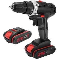 YOOUYIDA Perceuse Sans Fil - Chargeur Inclus, 2 Vitesses, 21v, 2 Batteries