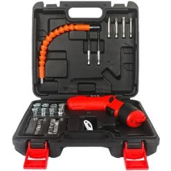 SUPERSELLER Tournevis Sans Fil 47pcs 3.5Nm Jeu De Tournevis électriques 3.6V 1800mAh Clé à Cliquet Rechargeable USB LED Avant Réglable 2 Positions Avec Boîte De Transport - Rouge - Rouge -Perceuse Soldes 2022 55029284 4
