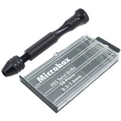 Betterlife 21 Pièces Ensemble De Pin Vise Comprend Perceuse à Main Pin Vise Et 20 Pièces Mini Forets Hélicoïdaux (0,3 à 1,6 Mm) Pour Diy Bois Argile Résine Moulage Fabrication De Pendentif Bijoux