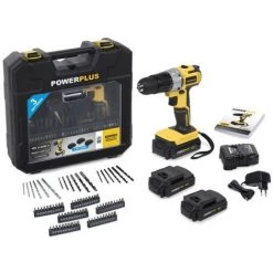 POWER PLUS Perceuse/Visseuse 18 Volts Li-Ion 3 Batteries 1500 MAh 79 Accessoires 11 POWER PLUS Perceuse/Visseuse 18 Volts Li-Ion 3 Batteries 1500 MAh 79 Accessoires -Perceuse Soldes 2022 5532272 5