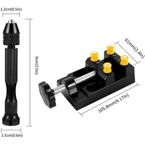 YOOUYIDA Mini Perceuse à Main 37 Pièces Pour L'artisanat, Precision Twist Drill Bits Pin Vise 4 YOOUYIDA Mini Perceuse à Main 37 Pièces Pour L'artisanat, Precision Twist Drill Bits Pin Vise – Image 2