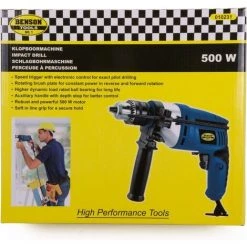 BENSONTOOLS Perceuse à Percussion Benson - 500W - Câble De 1,8m -Perceuse Soldes 2022 55405237 3