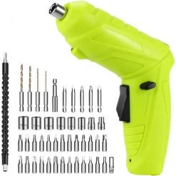 ALMI Tournevis électrique 47 En 1, Sans Fil, Rechargeable, 3,6 V Li-ion 3,5 N · Torque Max électrique Rotatif Tournevis Pour Travaux De Bricolage à La Maison, Vert