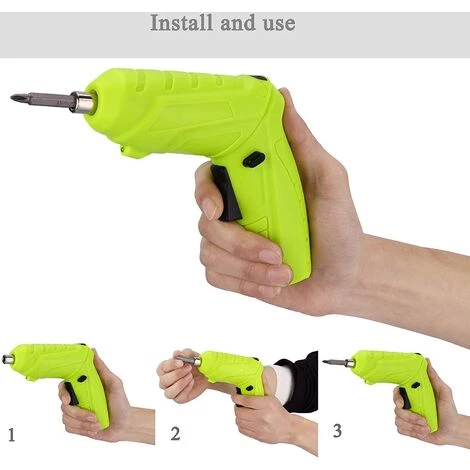 ALMI Tournevis électrique 47 En 1, Sans Fil, Rechargeable, 3,6 V Li-ion 3,5 N · Torque Max électrique Rotatif Tournevis Pour Travaux De Bricolage à La Maison, Vert 6 ALMI Tournevis électrique 47 En 1, Sans Fil, Rechargeable, 3,6 V Li-ion 3,5 N · Torque Max électrique Rotatif Tournevis Pour Travaux De Bricolage à La Maison, Vert – Image 4