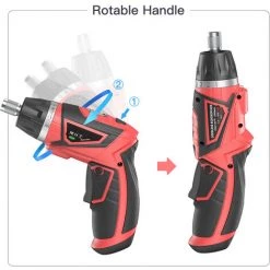 HAPPYSHOPPING Tournevis électrique Sans Fil 3.6V Rechargeable Par USB Kit De Tournevis électrique 34 Pièces Noir + Rouge -Perceuse Soldes 2022 55554184 5