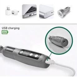 MERKMAK Perceuse Electrique Sans Fil 3.7V 5 Vitesses 3000-15000 Rpm Avec Eclairage Avec 24 Accessoires Mini Meuleuse Ensemble Gravure Sans Fil -Perceuse Soldes 2022 55886518 3