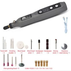 MERKMAK Perceuse Electrique Sans Fil 3.7V 5 Vitesses 3000-15000 Rpm Avec Eclairage Avec 24 Accessoires Mini Meuleuse Ensemble Gravure Sans Fil -Perceuse Soldes 2022 55886518 5