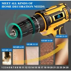 ONEVAN Kit Visseuse Sans Fil 18V Perceuse-visseuse Sans Fil LED Sans Fil -Perceuse Soldes 2022 56111908 4