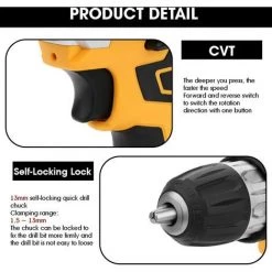 OULIGAY Perceuse Visseuse Sans Fil 21V + 1 Batteries Lithium+1 Chargeur，2 Vitesses -Perceuse Soldes 2022 56320462 5