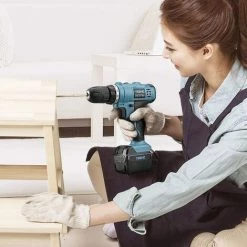 IZTOSS Perceuse Visseuse Sans Fil Psr 21v+ 2 Batteries Lithium + 36 Accessoires + Gants Professionnels - Bleu -Perceuse Soldes 2022 56382888 4