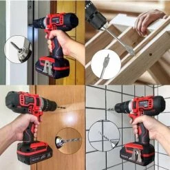 IZTOSS Perceuse Visseuse Sans Fil 18v+ 2 Batteries Lithium + 52 Accessoires - Rouge -Perceuse Soldes 2022 56382893 3