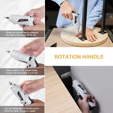 IRISFR Perceuse Visseuse Sans Fil, Visseuse Devisseuse 600mAh 3.6V + 17 Accessoires, 2 Sens Rotation + Lampe LED, Câble Charge USB, Idéal Pour Artisans, Installation De Meubles Et Jouets,Lilaris 5 IRISFR Perceuse Visseuse Sans Fil, Visseuse Devisseuse 600mAh 3.6V + 17 Accessoires, 2 Sens Rotation + Lampe LED, Câble Charge USB, Idéal Pour Artisans, Installation De Meubles Et Jouets,Lilaris – Image 3