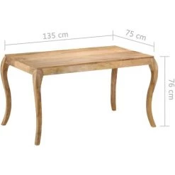 NOVA Divers Table à Manger à Bois Massif Massif Brillant à Mangue Solide Table De Salle à Manger 135x75x76 Cm Bois De Manguier Massif Taille : 135 X 75 X 76 Cm -Perceuse Soldes 2022 57092682 5