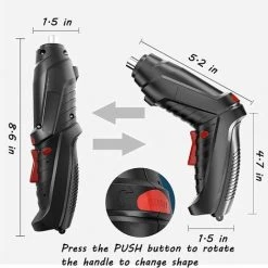 ALMI Tournevis électrique 47 En 1, Sans Fil, Rechargeable, 3,6 V Li-ion 3,5 N · Torque Max Perceuse électrique Rotative Pour Travaux De Bricolage à La Maison, Noir -Perceuse Soldes 2022 57115390 4