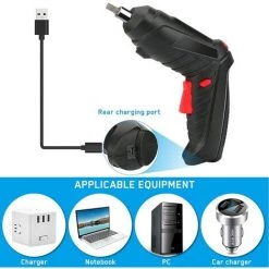 ALMI Mini Tournevis Sans Fil 12V, Batterie Li-Ion Avec Indicateur De Batterie, 2 Sens De Rotation, Lumière LED, Câble De Charge USB, Idéal Pour Serrer Et Desserrer Les Vis -Perceuse Soldes 2022 57117459 4