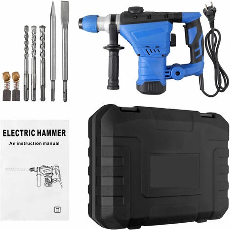 PROSTER Marteau Perforateur Burin Marteau 1500W Marteau Perforateur 800 Tr/min 32mm Marteau Burineur Marteau Et Perforateur Rotatif Outil De Pierre à Béton Avec Burin 7 PROSTER Marteau Perforateur Burin Marteau 1500W Marteau Perforateur 800 Tr/min 32mm Marteau Burineur Marteau Et Perforateur Rotatif Outil De Pierre à Béton Avec Burin – Image 5