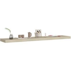 NOVA Étagères Murales étagères Définir 2 Pcs En Chêne En Mdf Différentes Tailles Étagères Murales Flottantes 2 Pcs Chêne 120x23,5x3,8 Cm MDF Taille : 120x23 -Perceuse Soldes 2022 57222515 3