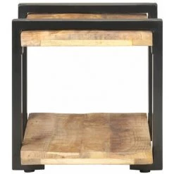 NOVA Table De Chevet En Bois Massif Et Conception Industrielle En Fer Divers Modèles Table De Chevet 50x40x40 Cm Bois De Manguier Brut Des Modèles : Bois De Mangue -Perceuse Soldes 2022 57223926 3