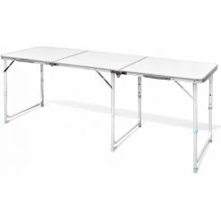 NOVA Table De Camping Pliant En Aluminium Réglable Dans Différentes Tailles Table Pliante De Camping En Aluminium Avec Hauteur Ajustable Des Modèles : 180x60 Cm