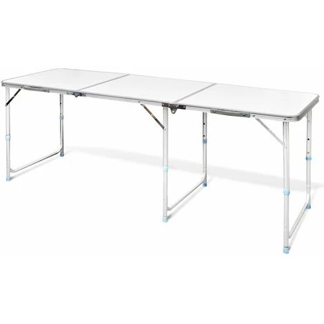 NOVA Table De Camping Pliant En Aluminium Réglable Dans Différentes Tailles Table Pliante De Camping En Aluminium Avec Hauteur Ajustable Des Modèles : 180x60 Cm 3 NOVA Table De Camping Pliant En Aluminium Réglable Dans Différentes Tailles Table Pliante De Camping En Aluminium Avec Hauteur Ajustable Des Modèles : 180x60 Cm