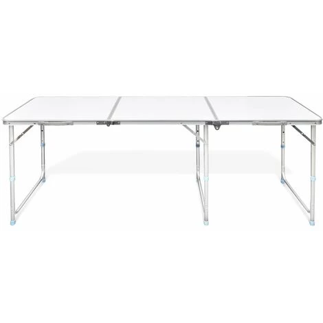 NOVA Table De Camping Pliant En Aluminium Réglable Dans Différentes Tailles Table Pliante De Camping En Aluminium Avec Hauteur Ajustable Des Modèles : 180x60 Cm 7 NOVA Table De Camping Pliant En Aluminium Réglable Dans Différentes Tailles Table Pliante De Camping En Aluminium Avec Hauteur Ajustable Des Modèles : 180x60 Cm – Image 5