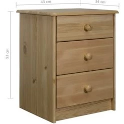NOVA Coffre De Tiroir Dans Une Armoire En Bois En Pin Massif Avec 3 Tiroirs En Différentes Couleurs Commode 43x34x53 Cm Bois De Pin Solide Couleur : NATUREL -Perceuse Soldes 2022 57225154 5