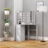 NOVA Table De Toilettes De Maquillette Angulaire Maquille De Toilette Maquilleur 1 Porte Et Miroir à LED Coiffeuse D'angle Avec LED Gris Béton 111x54x141,5 Cm -Perceuse Soldes 2022 57225239 1