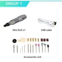 Cisea Mini Perceuse électrique Sans Fil, Outils électriques, Perceuse électrique 3,6 V, Broyeur, Broyage, Ensemble D'accessoires