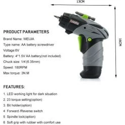 Cisea Mini Tournevis électrique Sans Fil, Tournevis Rotatif Avec Lumière De Travail LED, 8 Embouts Pour L'entretien Ménager -Perceuse Soldes 2022 57629762 3