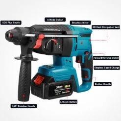 JMAX Perforateur Burineur 125mm Sans Fil Électrique 18V Avec 1x Batterie -Perceuse Soldes 2022 57641324 3