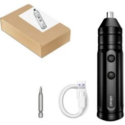 CHANCEY Mini Perceuse Visseuse électrique ,3.7V Mini Tournevis électrique Compact Rechargeable Sans Fil Pour L'entretien Du Circuit,SEMAket ,noir