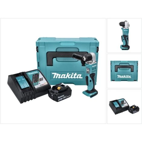 Makita DDA 351 RT1J Perceuse Angulaire Sans Fil 18 V 13,5 Nm + 1x Batterie 5,0 Ah + Chargeur + Coffret Makpac 3 Makita DDA 351 RT1J Perceuse Angulaire Sans Fil 18 V 13,5 Nm + 1x Batterie 5,0 Ah + Chargeur + Coffret Makpac