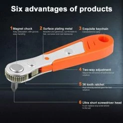 ALMI Cliquet Tournevis Set 13 PCS 110 Mm, Mini Clés à Cliquet 1/4 "et Embouts De Tournevis 12 Modèle Avec Entraînement 1/4 Pouce à Couple élevé Mini Tournevis Décalé Réversible à Cliquet -Perceuse Soldes 2022 57879286 3