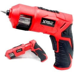 DONTODENT Sans Fil Tournevis électrique, 3.6V Batterie Rechargeable Au Lithium Avec Deformable Et Tête - Batterie Au Lithium 3,6 V * Rouge