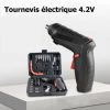 Cisea Embout De Tournevis Sans Fil 3,5 Nm, Tournevis 1800 MAh 4,2 V + 46 Accessoires, Câble De Charge USB, Parfait Pour Les Artisans, L'installation De Meubles Et Les Jouets. -Perceuse Soldes 2022 57963222 1