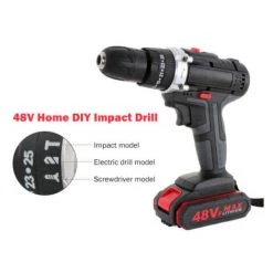 Cisea Perceuse électrique 48VF ​​perceuse à Percussion Perceuse Sans Fil Perceuse Sans Fil