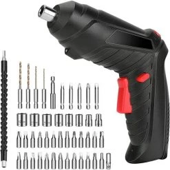 GRID COOL Tournevis électrique Sans Fil, Rechargeable, Perceuse électrique Rotative Pour Travaux De Bricolage à La Maison, Noir