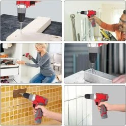 GRID COOL Kit De Perceuse électrique 18 V, Couple De 2 Vitesses, Mandrin De Perceuse Automatique Lumière LED Avec 1 Batterie -Perceuse Soldes 2022 58347185 5