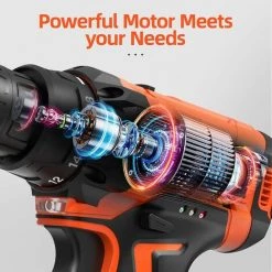 GRID COOL Perceuse Visseuse Sans Fil 12V, 30Nm Max, 2 Vitesses, Auto-serrant 10mm, Indicateur De Batterie, LED Pour Bricolage -Perceuse Soldes 2022 58347199 4