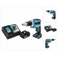 Makita DFS 452 RT1 Visseuse à Cloison Sèche Sans Fil 18 V Brushless + 1x Batterie 5,0 Ah + Chargeur