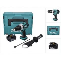 Makita DHP 458 T1J Perceuse-visseuse à Percussion Sans Fil 18 V 91 Nm + 1x Batterie 5,0 Ah + Makpac - Sans Chargeur -Perceuse Soldes 2022 58467100 4