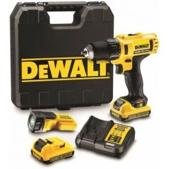 DEWALT DCD710D2F Akku-Bohrschrauber 10.8 V 2.0 Ah Inkl. 2. Akku Koffer (DCD710D2F-QW)