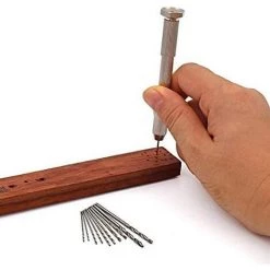 ENLENK Mini Perceuse à Main, Perceuse à Main Trousse De Perceuse à Main à Main 10 Forets Foreuse Pour Réparation De Montres Circuit Imprimé Et Bijoux (Couleur: Argent)