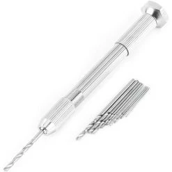 ENLENK Mini Perceuse à Main, Perceuse à Main Trousse De Perceuse à Main à Main 10 Forets Foreuse Pour Réparation De Montres Circuit Imprimé Et Bijoux (Couleur: Argent) -Perceuse Soldes 2022 58502251 3